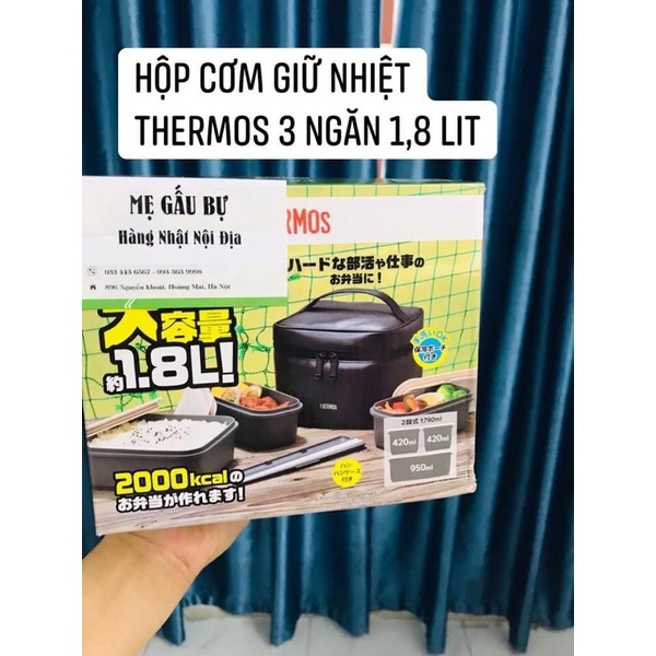 Hộp cơm Thermos dung tích lớn1.8 lit phù hợp cho nam giới hoặc đi picnic, thể thao