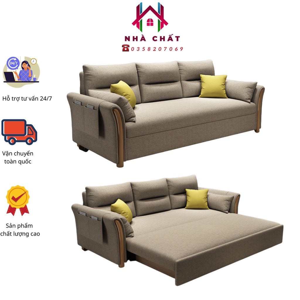 Giường Sofa bọt biển, dễ dàng gấp gọn thành ghế chỉ bằng 1thao tác, 2 kích cỡ 1m5-1m9 và 1m8-1m9