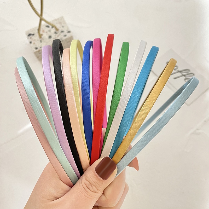 Băng Đô Cài Tóc Bằng Vải Satin Bóng, Bờm Tóc Cute Nhiều Màu Xinh Xăn Điệu Đà Cho Nữ