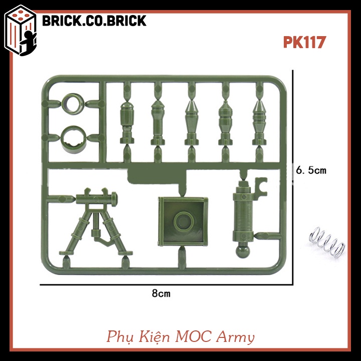 Phụ Kiện Hiện Đại Quân Sự Đồ Chơi Lắp ráp Minifig Army MOC Màu Be và Xanh PK116 PK117