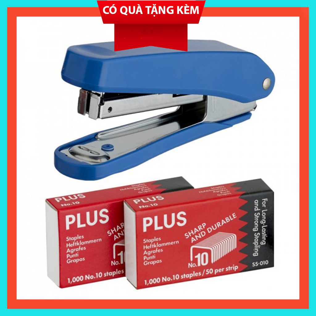 Dập ghim số 10 Plus kèm 2 hộp ghim