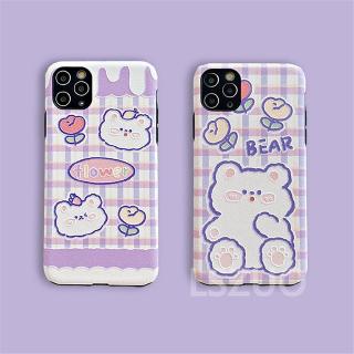Ốp điện thoại mềm mềm mại khi chạm màu tím dễ thương cho IPhone 11 Pro Max X XS XR XSMax 8 7 6 6s Plus SE 2020