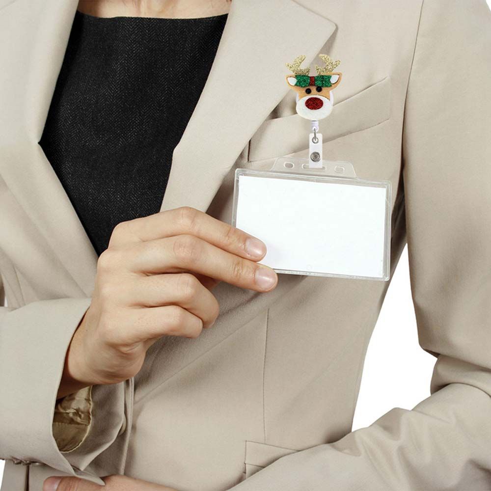 Kẹp giữ thẻ ID hình ông già noel/ tuần lộc xoay 360 độ có thể thu gọn tiện dụng