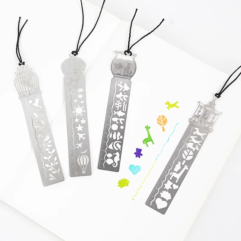 1 Thước Thẳng Bằng Kim Loại Dễ Thương Dùng Đánh Dấu Trang Sách