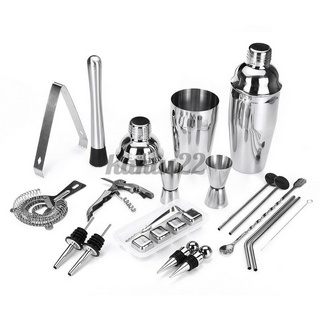 Set 23 Dụng Cụ Pha Chế Cocktail Bằng Thép Không Gỉ Dành Cho Bartender Kit-Kanas22
