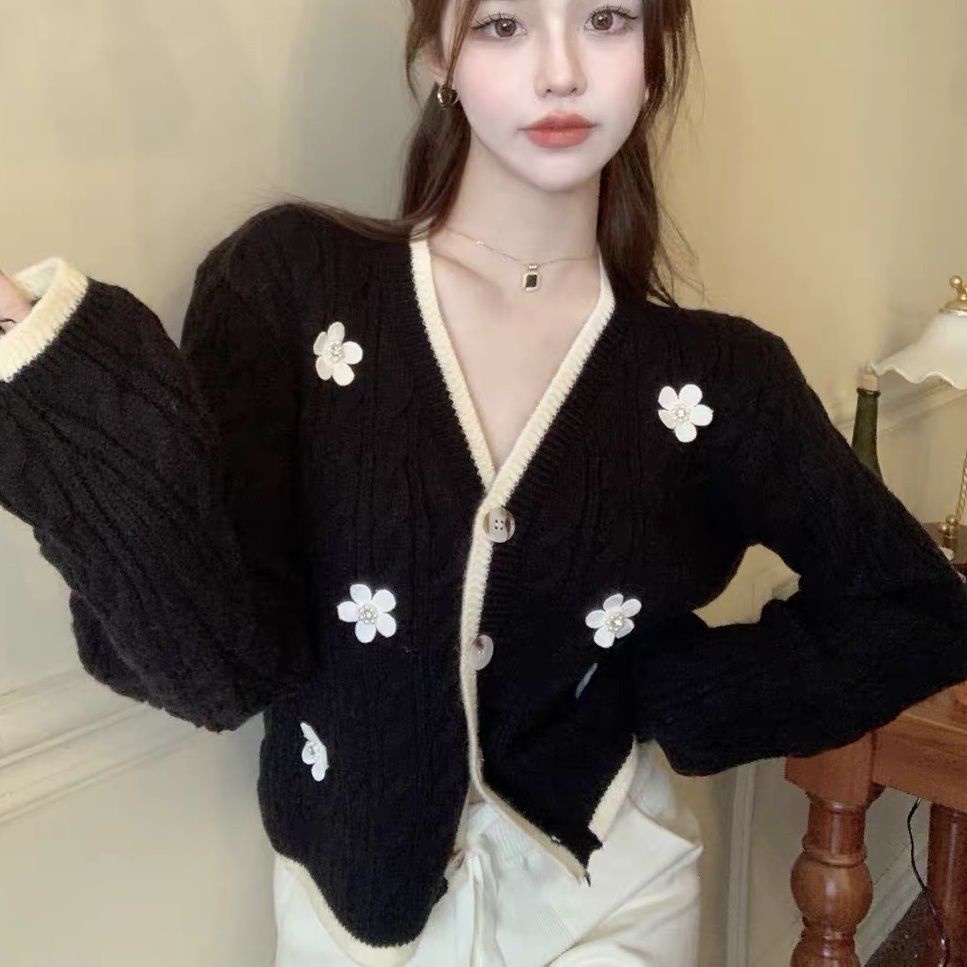 Áo Khoác Cardigan Dệt Kim Cổ Chữ V Xinh Xắn Thời Trang  tao bao