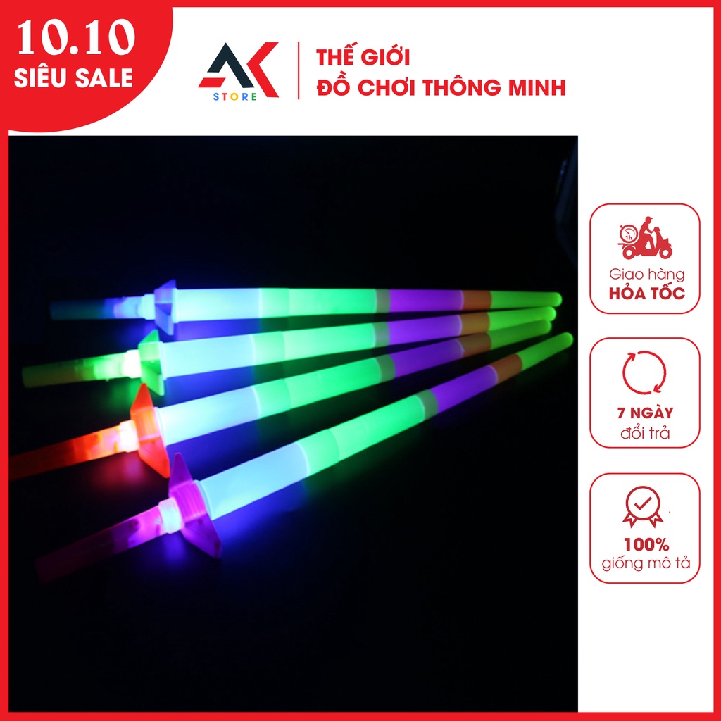 Thanh Kiếm Đồ Chơi Có Đèn Led Phát Sáng Rút Gọn 4 Khúc Dành Cho Trẻ Em