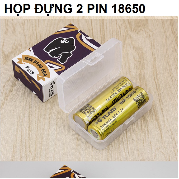 Hộp đựng pin 18650 2 viên bằng nhựa (1 HỘP)