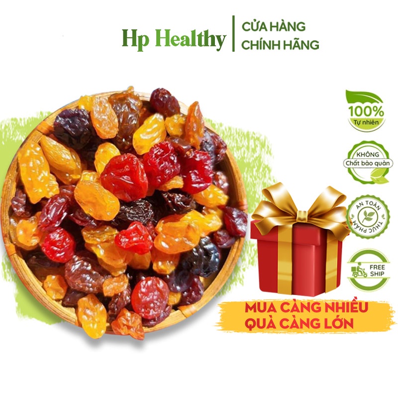 500G NHO KHÔ 3 MÀU CHUA NGỌT THƯỢNG HẠNG HP HEALTHY Hạt Dinh Dưỡng Organic Hữu Cơ