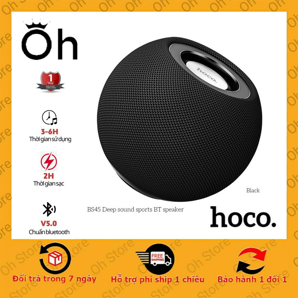 Loa bluetooth Hoco BS45 - Hỗ trợ khe cắm thẻ nhớ - Âm thanh sâu - Bảo hành 12 tháng
