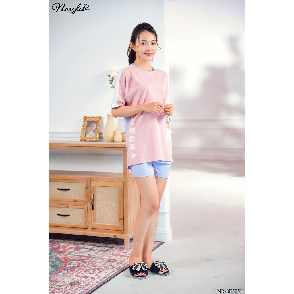 [Mã FASHIONMALLT4 giảm 15% đơn 150k] Bộ đồ mặc nhà áo cộc quần đùi 100% cotton cao cấp Narylee NR-8E525