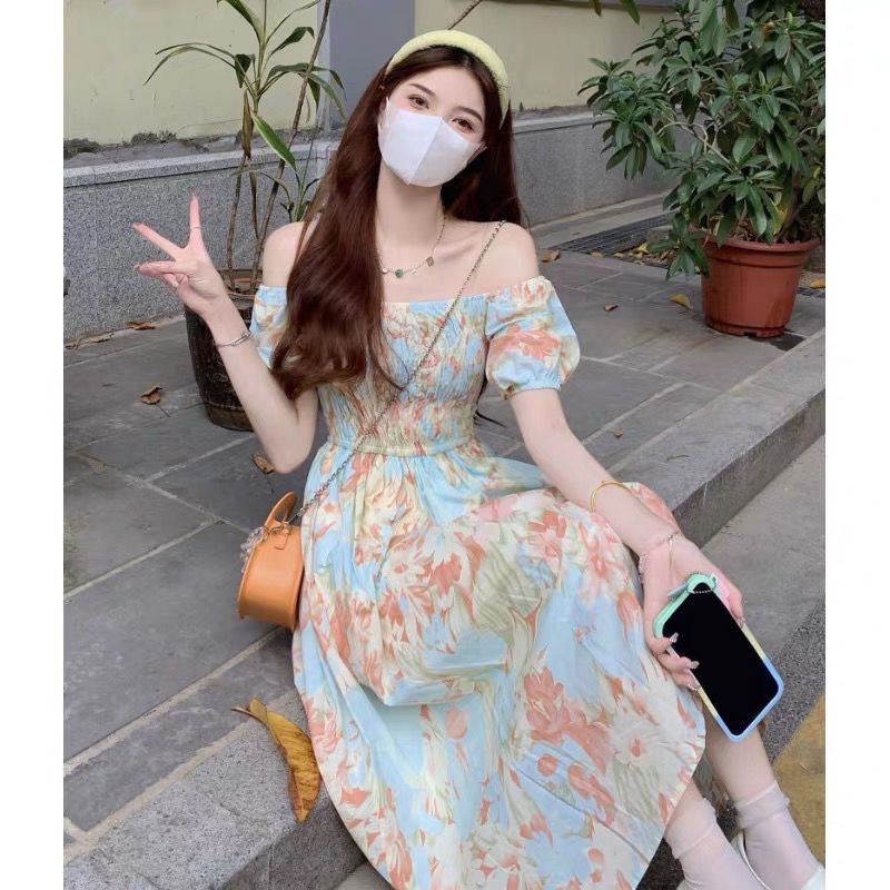 ❤️ Đầm hoa nhí nữ cổ vuông họa tiết đầy khí chất - V21