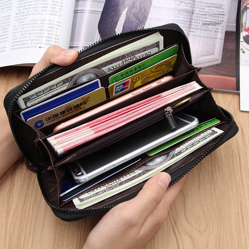 A sleek long wallet with elegant colors for men