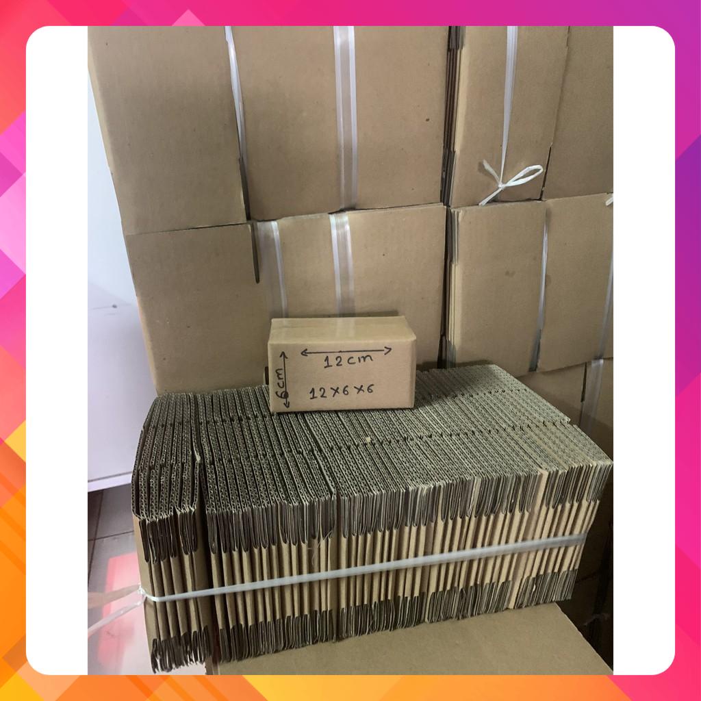 100 Hộp Carton Kích Thước 12Cmx6Cmx6Cm Hộp 3 Lớp Đóng Hàng Shipcod [Siêu Sale] [Giá hủy diệt] [Có sẵn] [Rẻ vô địch]
