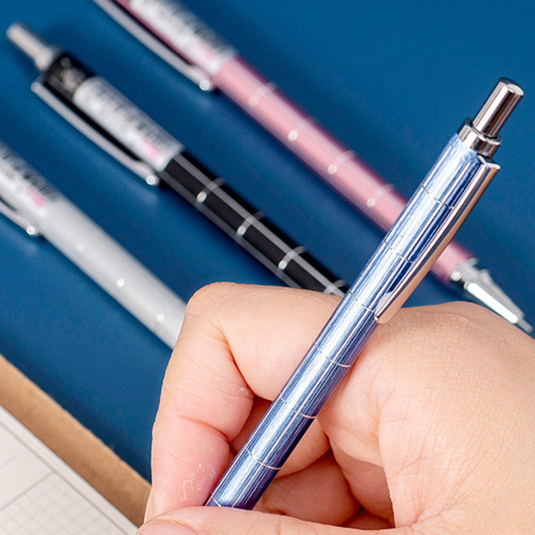 Bút chì bấm kim loại 0.5mm/0.7mm trọng tâm thấp có thể viết liên tục êm tay