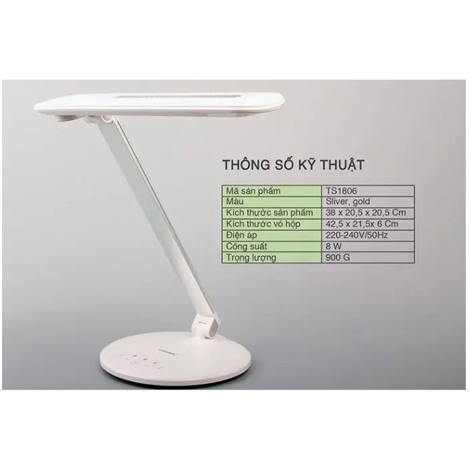 Đèn Bàn LED Chống Cận Tiross TS1806 - 8W - Màu Gold