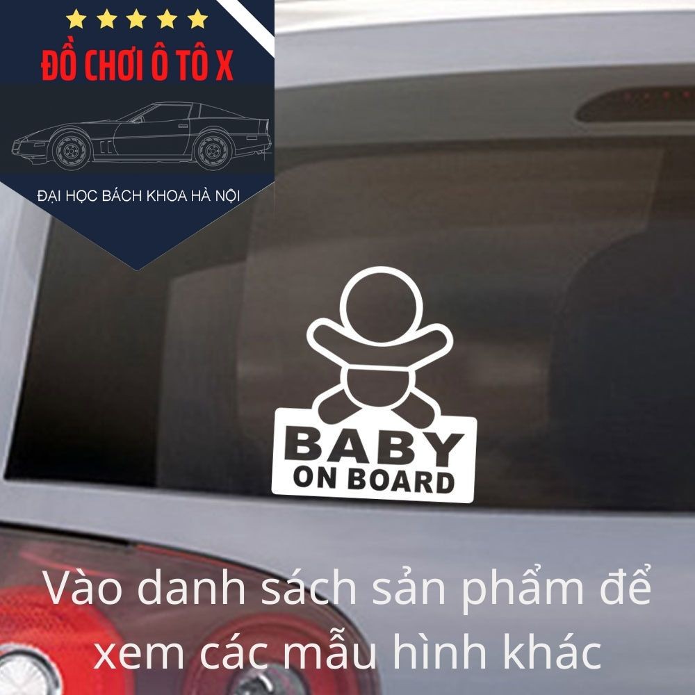 Tem dán BABY ON BOARD trang trí xe ô tô [Hàng chất lượng cao]