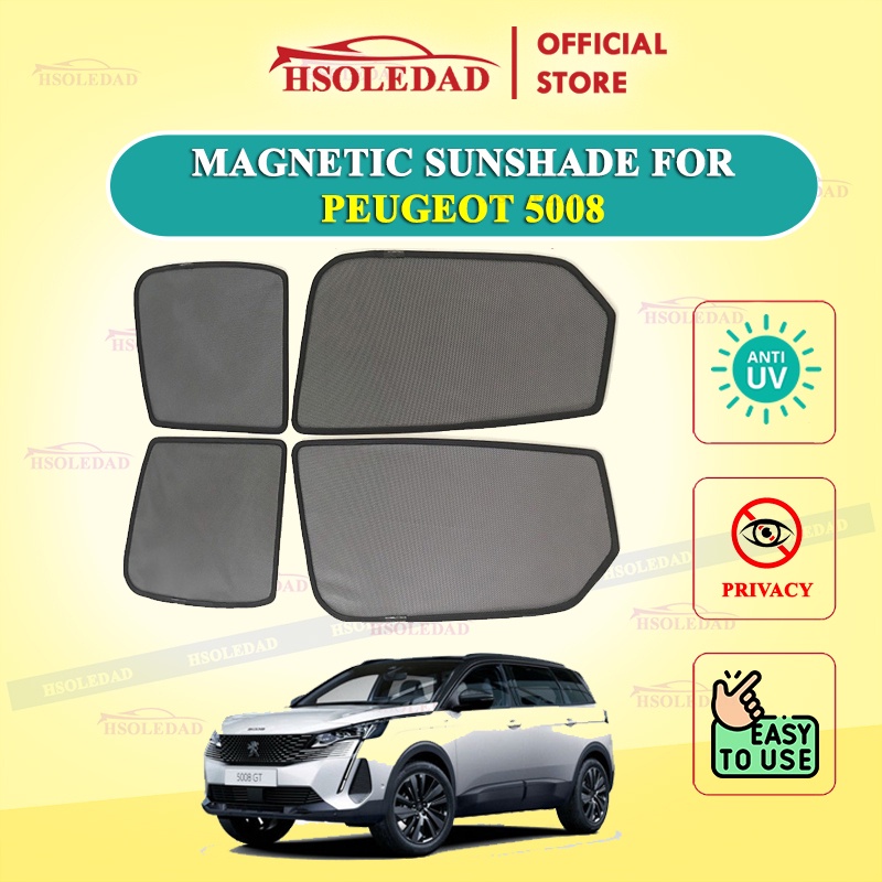 Rèm che nắng nam châm cho xe Peugeot 5008, bộ 4 tấm cho 4 cửa, hàng loại 1 cao cấp nhất, vừa khít kính