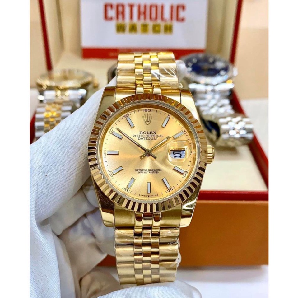 Đồng Hồ Nam RoLex Sapphire RA85 VÀNG Vạch dạ quang Máy cơ Automatic Nhật Chống xước Tuyệt Đối