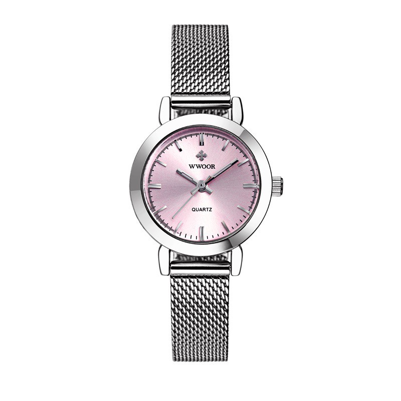 ĐỒNG HỒ NỮ WWOOR 8823 MẶT TRÒN,DÂY THÉP CAO CẤP KHÔNG GỈ (4 MÀU LỰA CHỌN) Bán lẻ giá sỉ