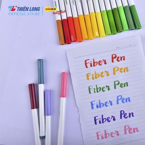 Tặng Kèm Bình Nước  - Bút Lông Màu Thiên Long Fiber Pen Washable SWM-C006 - 36 Màu