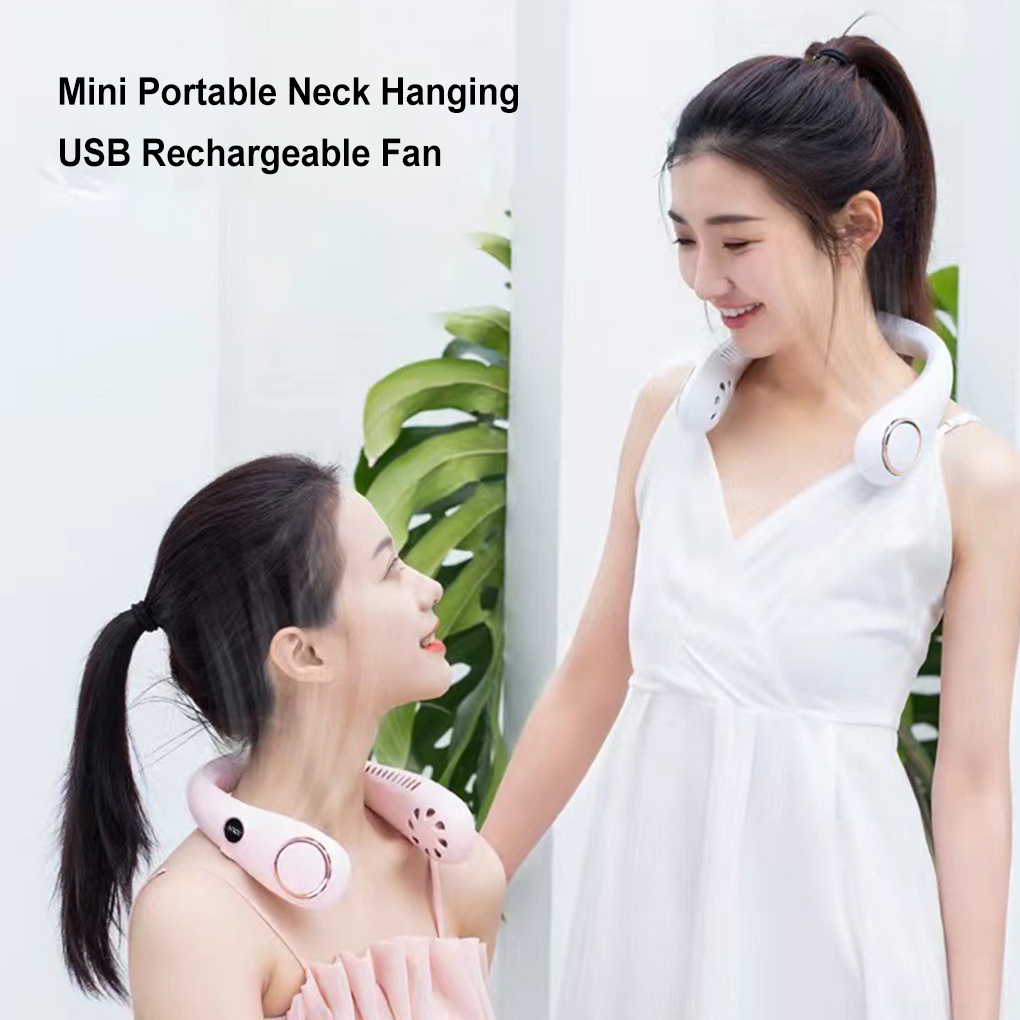 [spl3000]Mini Portable Summer *[Neck Hanging] *Fan [USB Rechargeable] Sweat-proof *Cold 360℃![360 Degrees] *[Air