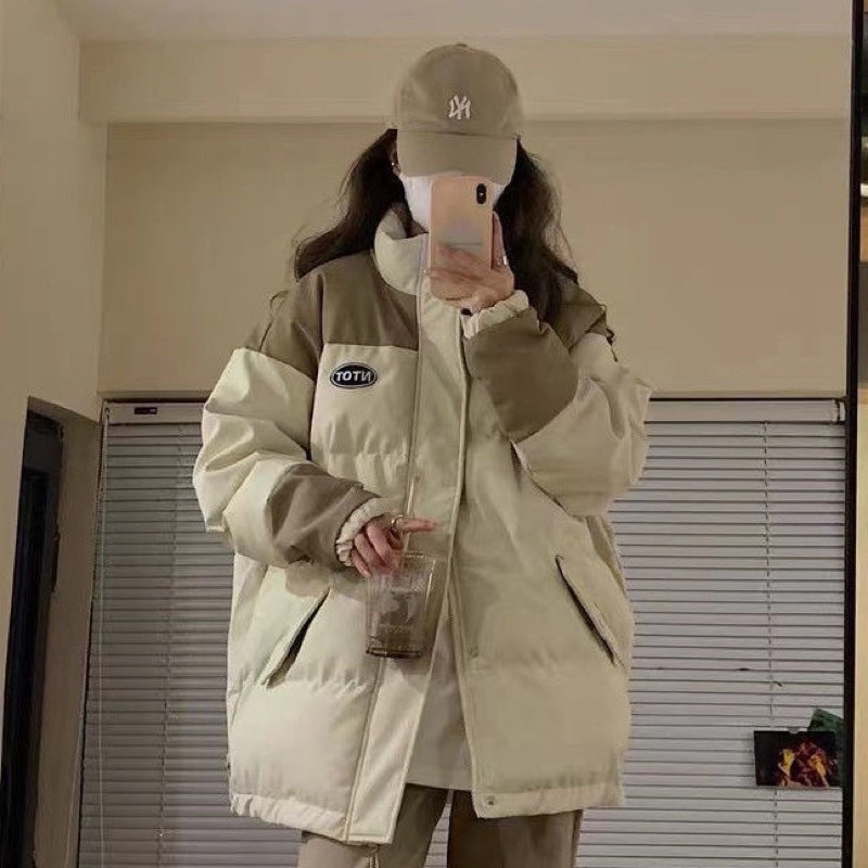 (Ảnh thật ở cuối )Áo Khoác Phao Ấm Trần Bông Form Rộng Thời Trang Unisex Phong Cách Hàn Quốc Dành Cho Nữ