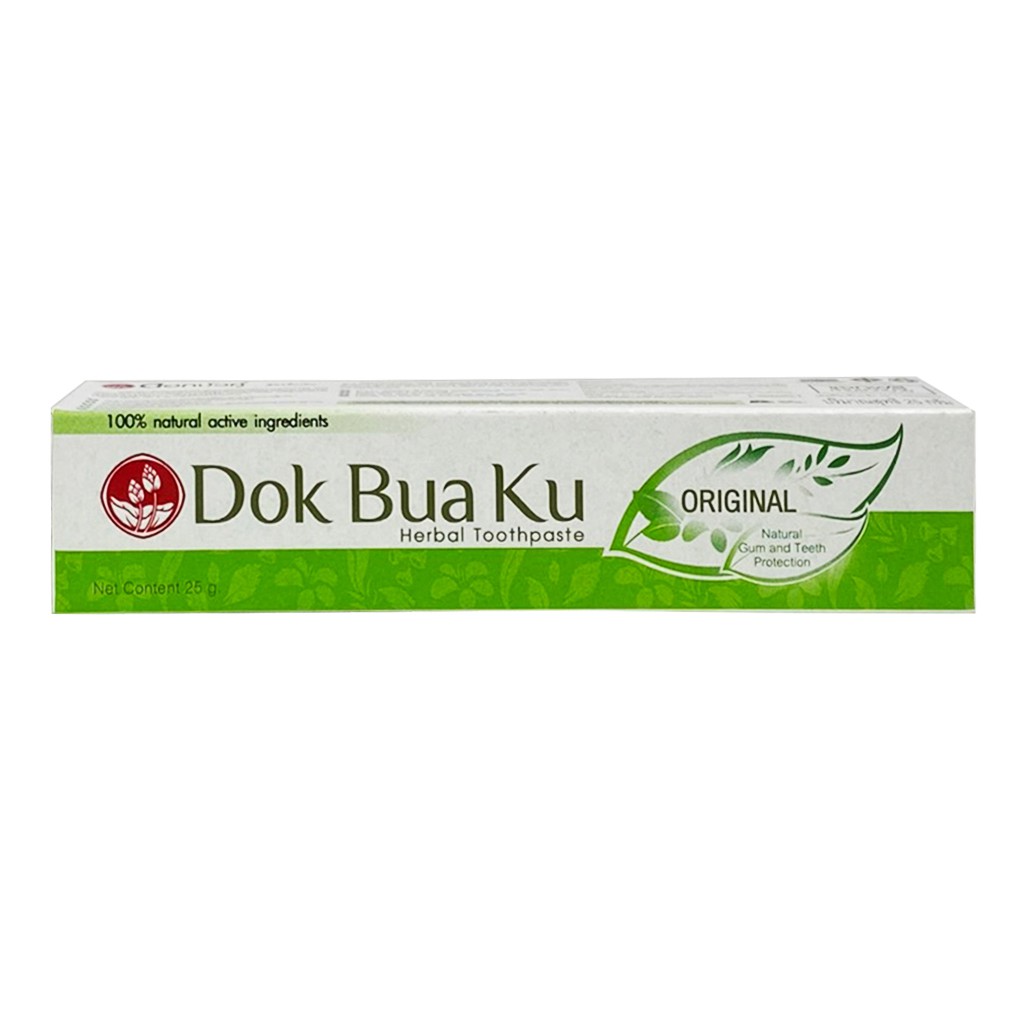 Kem đánh răng thảo dược truyền thống Original DOK BUA KU 25gr - hộp xanh lá - Herbal toothpaste