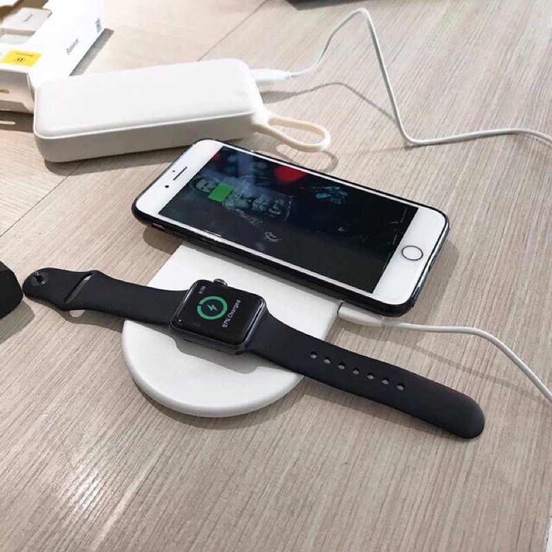 Đế sạc không dây 2in1 SmartPhone và Apple Watch chính hãng Baseus