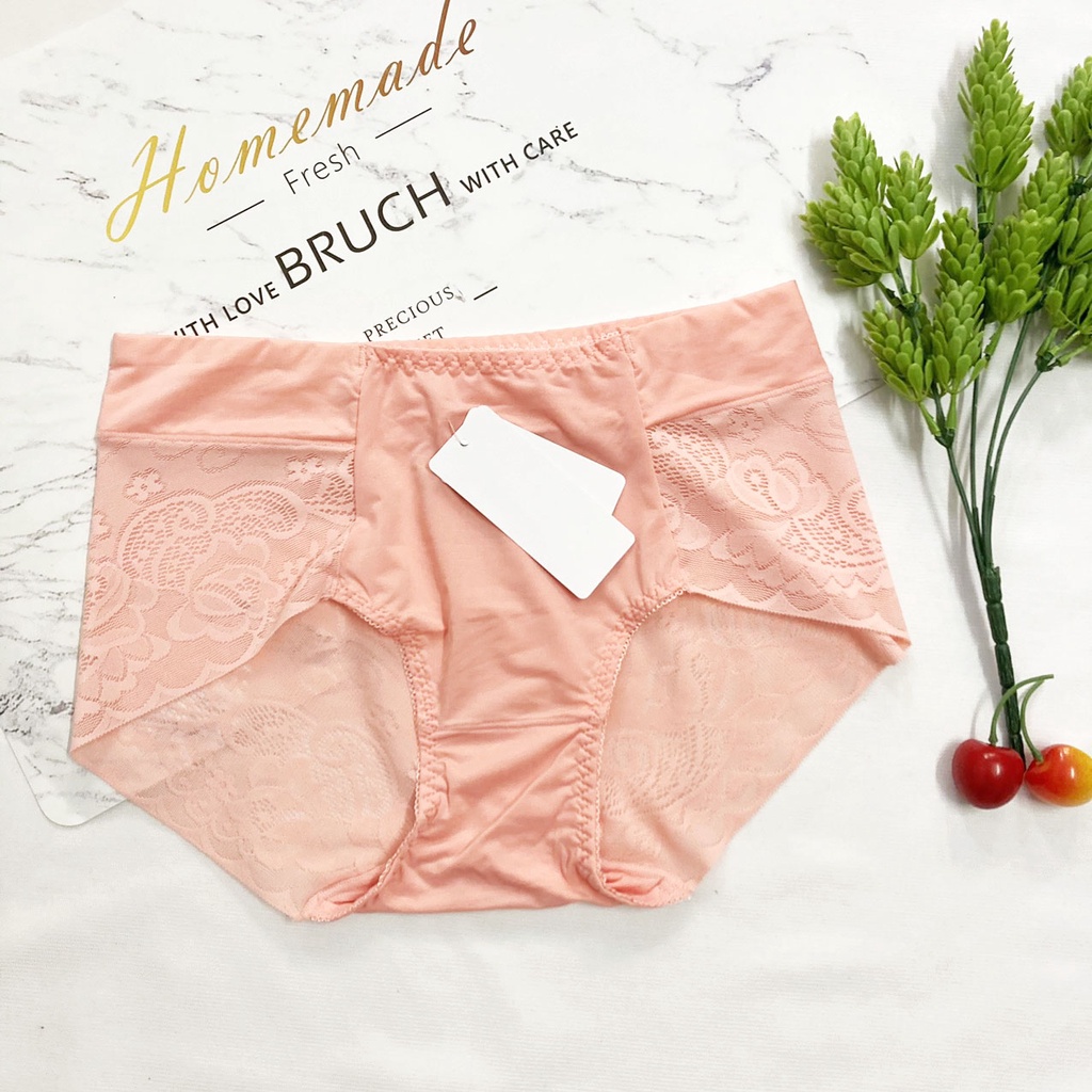 Quần lót nữ Freesize cỡ XXL 50-60kg thun lạnh phối ren - LƯNG CAO - QL3255