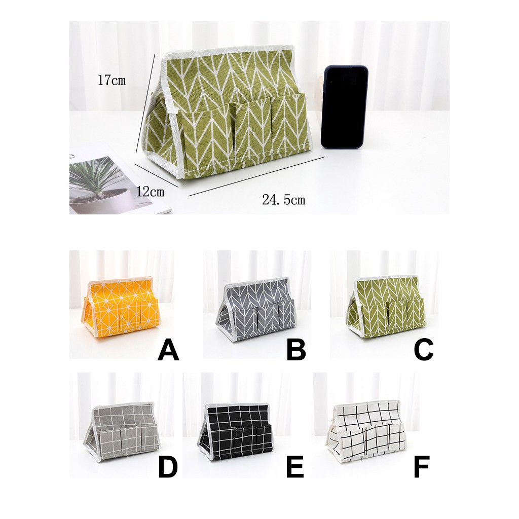 Supo DEPOT - [Chỉ Màu Xanh Lá Cây] Túi Đựng Khăn Giấy Để Bàn Nhiều Ngăn Bằng Vải Có Thể Gập Lại Phong Cách Bắc