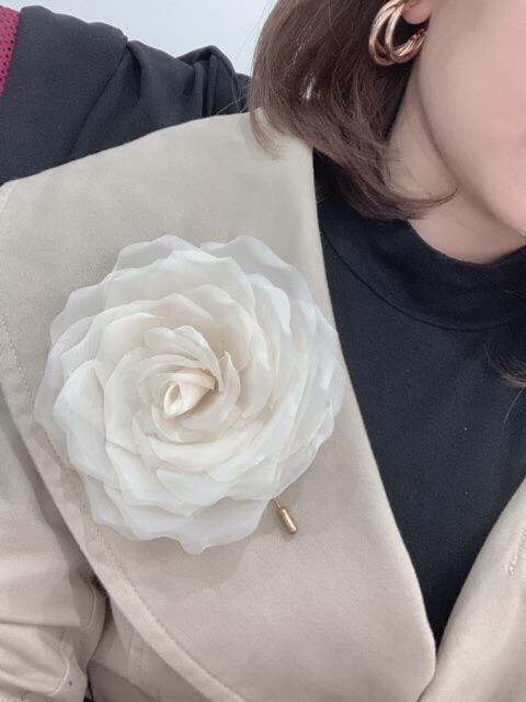 [Mã FATET20Cài áo hoa hồng voan mỹ handmade size 12cm