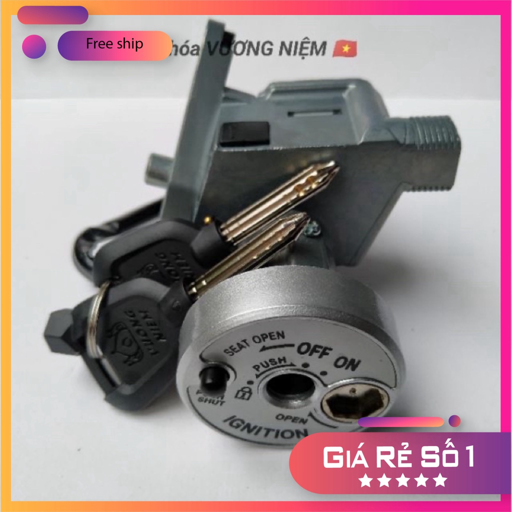 HCM- Bộ Ổ Khoá Xe SH 150 Ý/ Dylan/ PS Chìa 8 Cạnh Chống Trộm Cao Cấp Chính Hãng VƯƠNG NIỆM ĐỒ CHƠI XE MÁY GIÁ SỈ