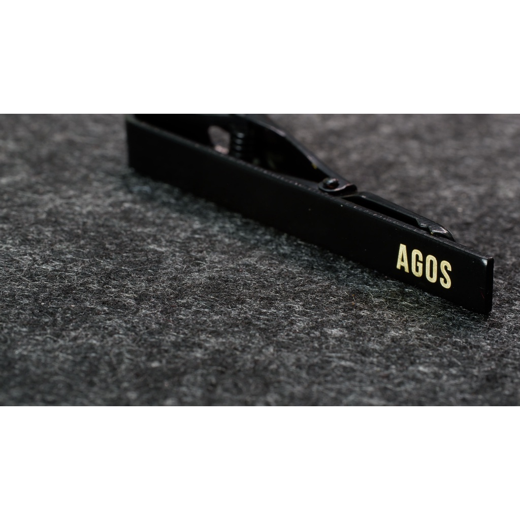 Kẹp Cà Vạt Đen 6cm - Khắc Tên Theo Yêu Cầu