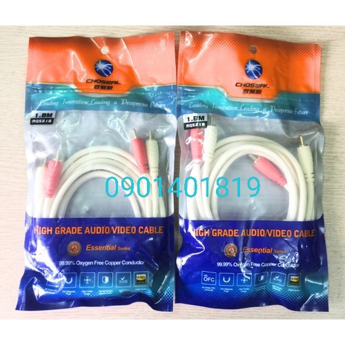 Dây AV 4 Đầu CHOSERL Trắng 1m8