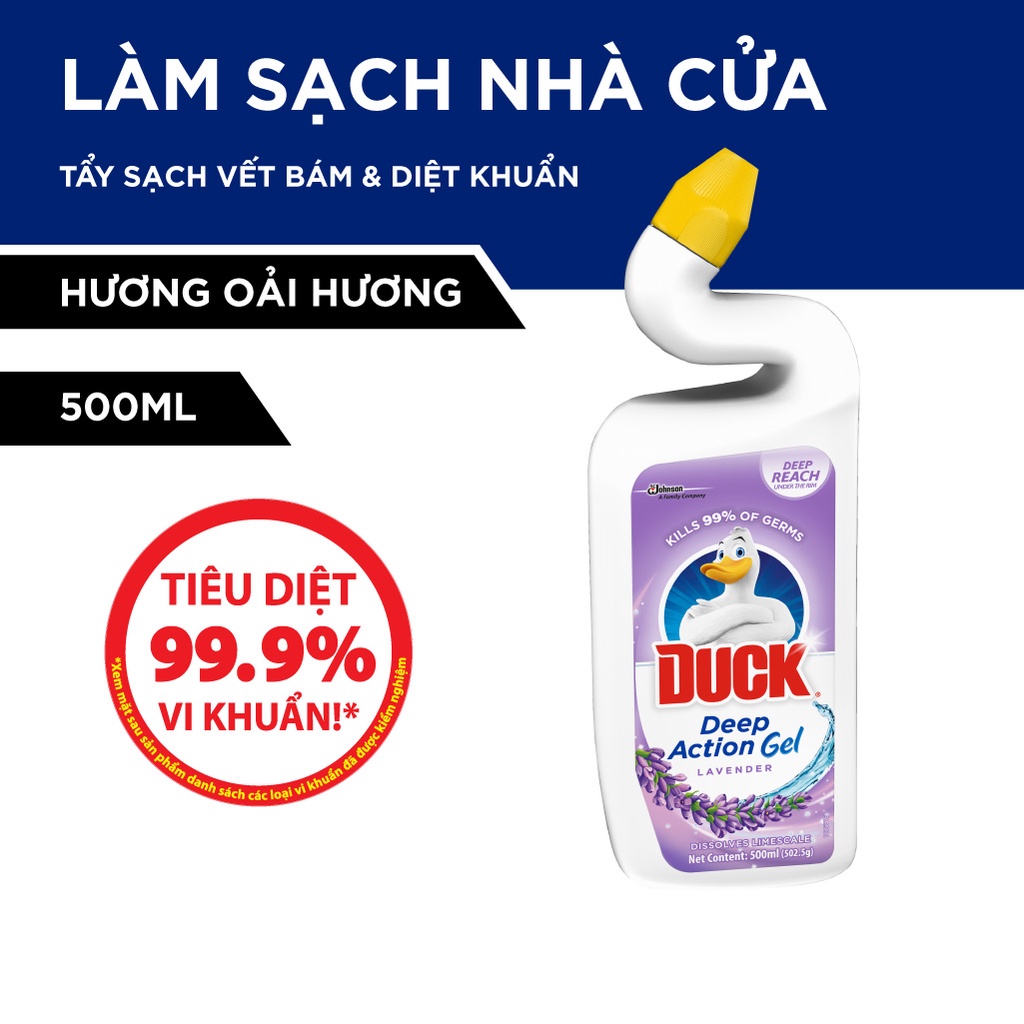 [Mã FMCGSCJ12 giảm 8% đơn 150k] DUCK Tẩy Rửa Bồn Cầu Hương Oải Hương 500ml