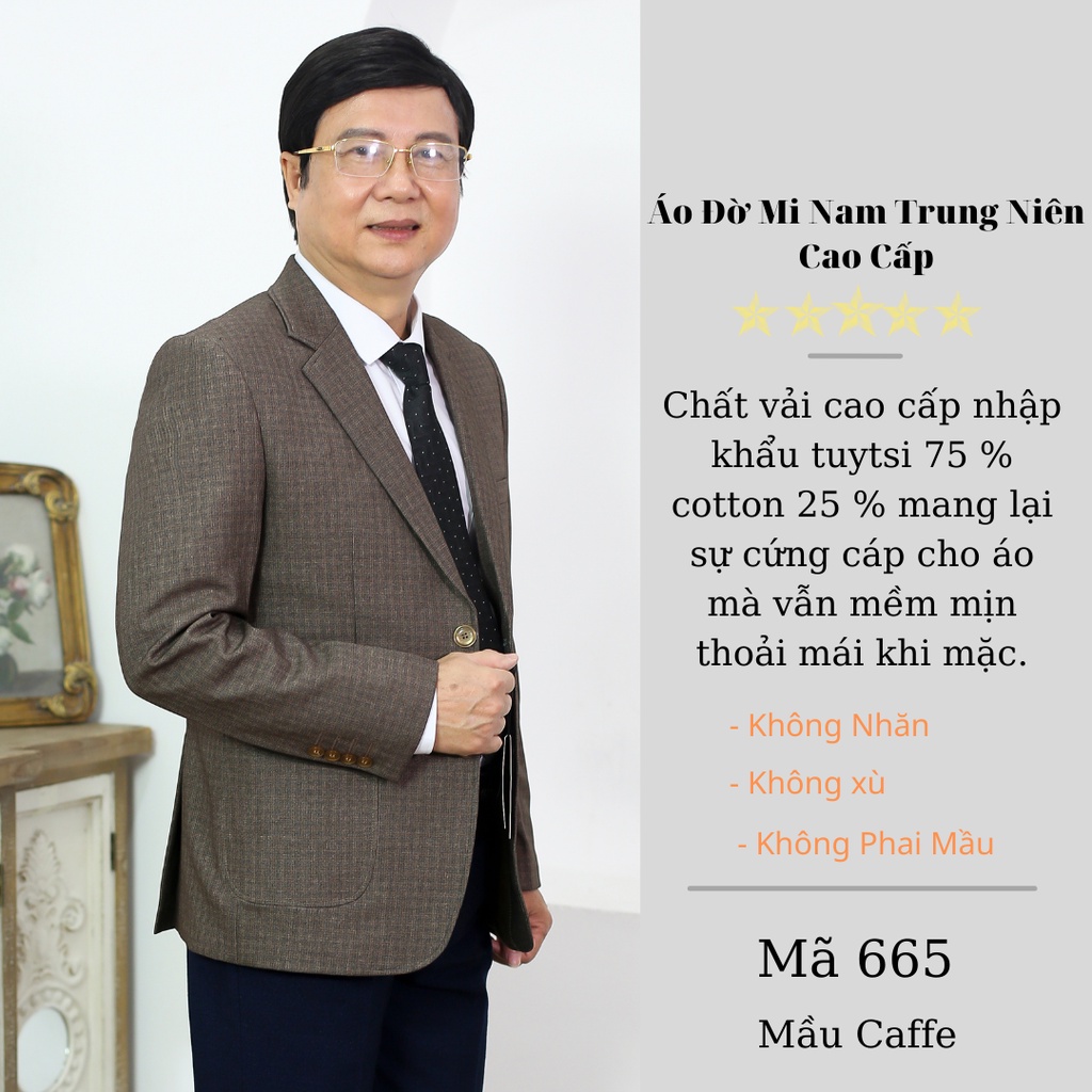 Bộ vest nam trung tuổi vest việt tiến thành chất liệu tuýt si nhập khẩu ấn độ
