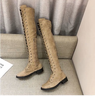 🖤 Boot đùi đan dây da lộn cao 3p 🖤 (+2% phí shopee thu )