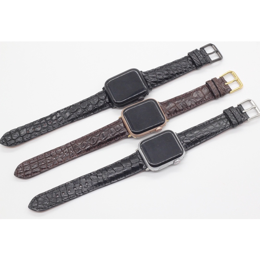 Dây Đeo Thay Thế  Apple Watch Phù Hợp Với Các Series SE 7/6/5/4/3/2 II Dây Đồng Hồ Vân Gai Chân Da Cá Sấu Cao Cấp Độc Lạ