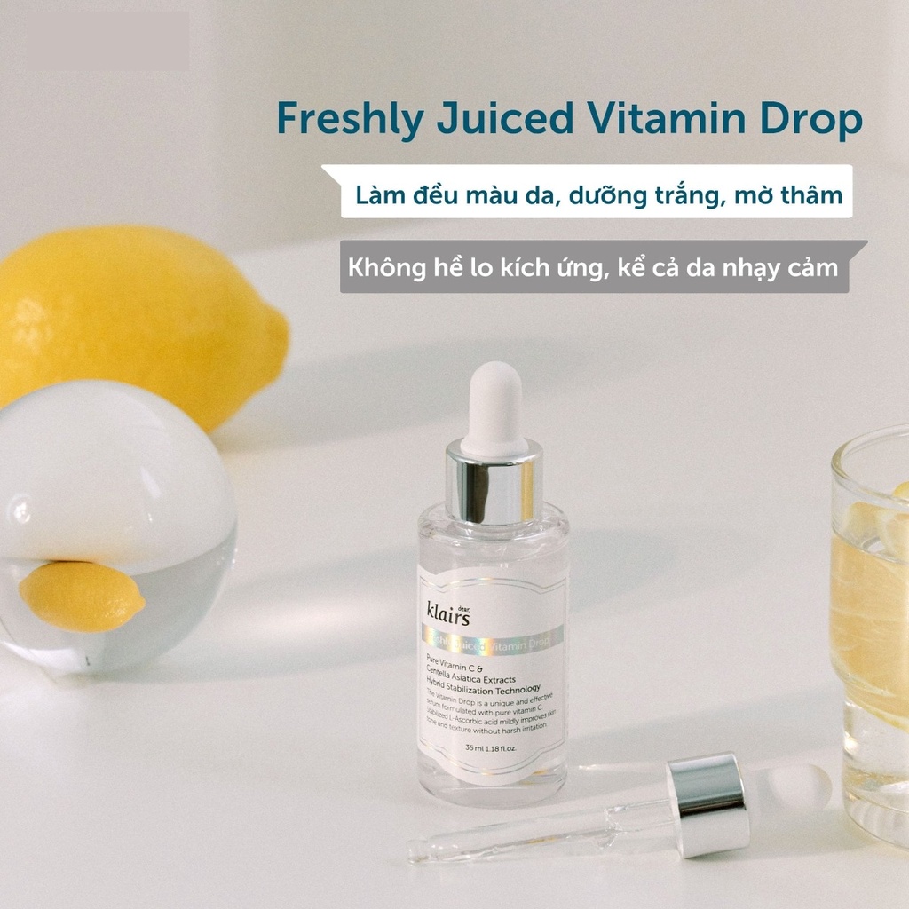 Tinh Chất Klairs Vitamin C Dưỡng Sáng Da, Mờ Thâm 35ml Freshly Juiced Vitamin Drop