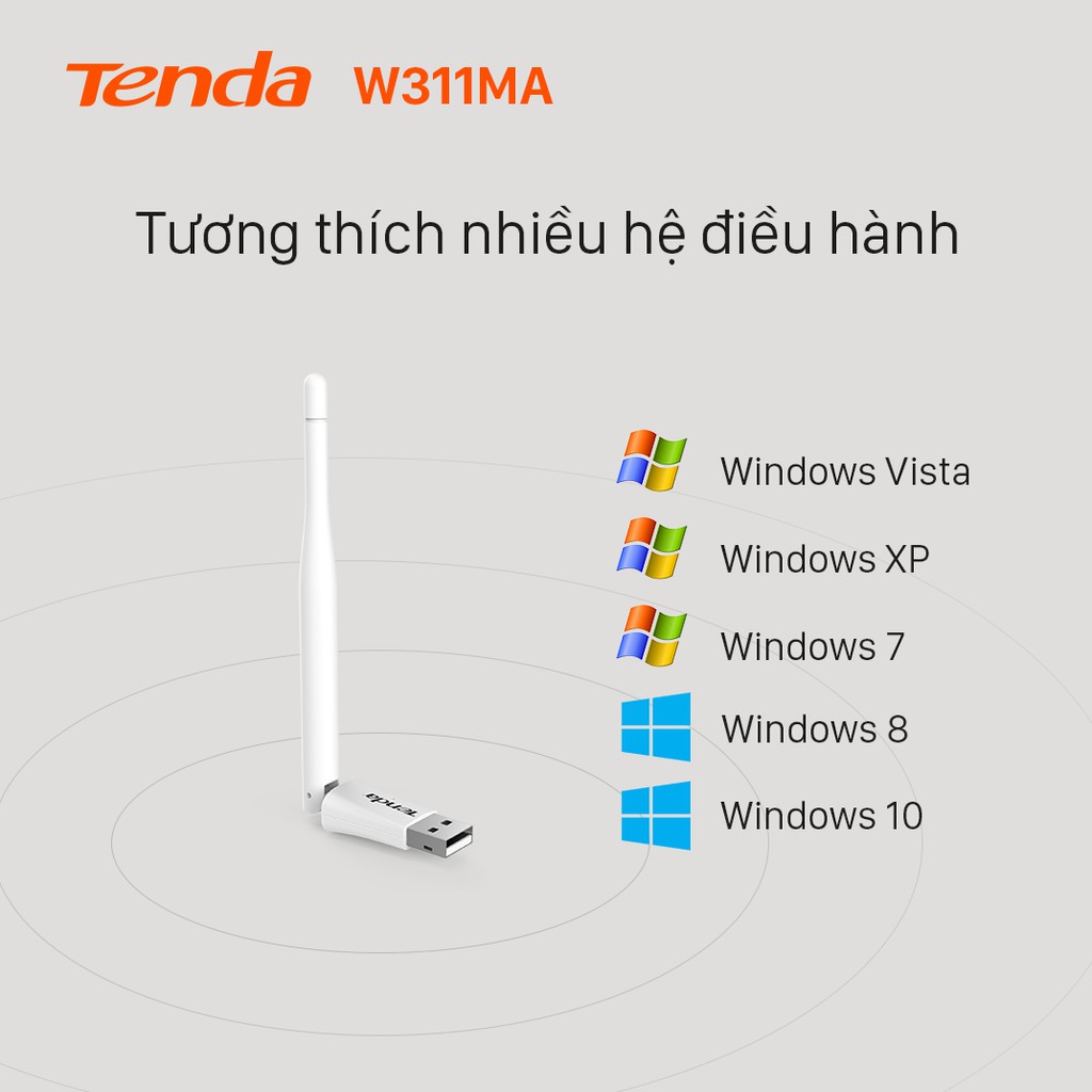 Tenda USB kết nối Wifi W311MA tốc độ 150Mbps - Hãng phân phối chính thức