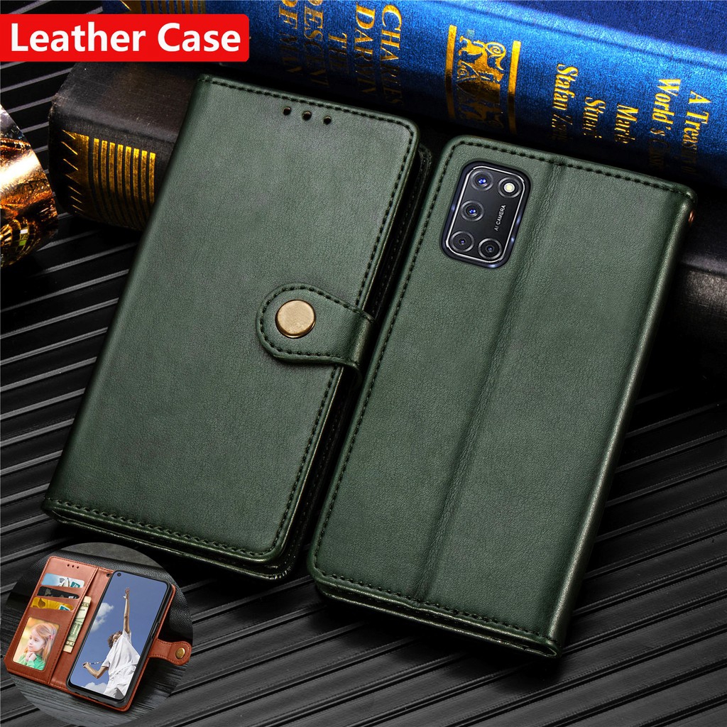 Ốp lưng điện thoại dạng ví da lật có ngăn đựng thẻ dành Oppo A52 A92 Leather Phone Case | BigBuy360 - bigbuy360.vn