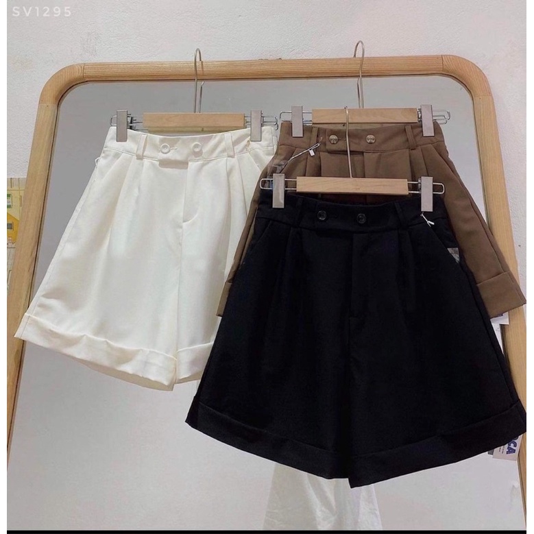 Quần short cạp cao 2 khuy