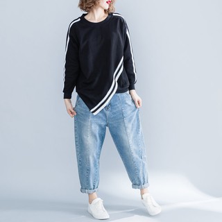 [ORDER] Áo nỉ nữ bigsize vạt chéo cá tính (màu đen)