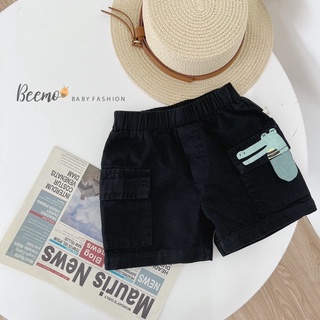 Quần Short Kaki Cá Sấu Bé Trai Đen/Be-MS61