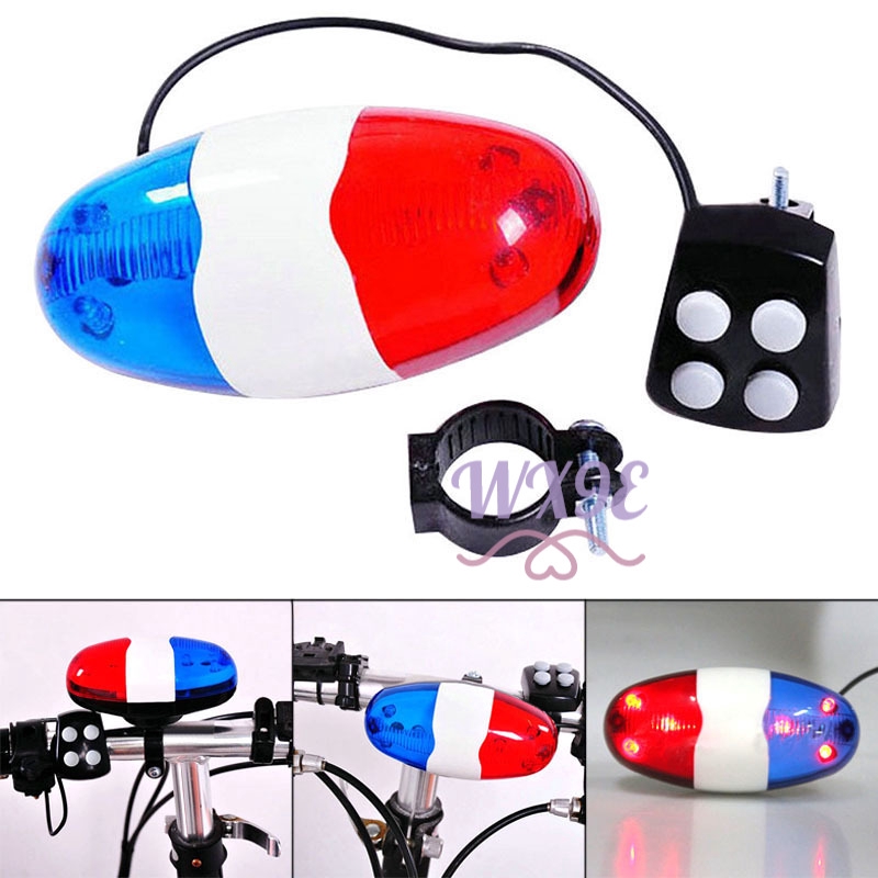 Còi hú chuyên dụng 4 âm thanh với 6 đèn LED cho xe đạp