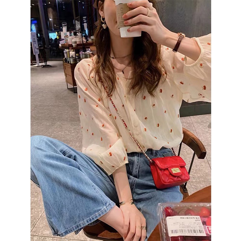 Áo Sơ Mi Voan Hoa Thời Trang Mùa Hè Pháp Dành Cho Nữ 2022