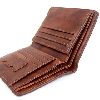 VÍ NAM DA BÒ KIỂU ĐỨNG BARGI - 100% da bò thật - BH 5 năm