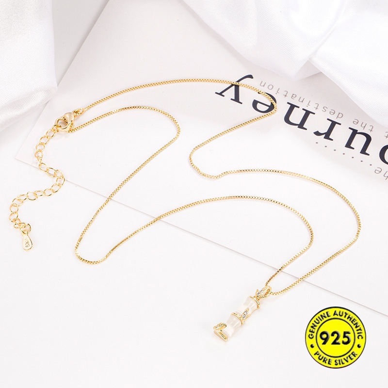 Vòng cổ Bạc 925 Mặt Hình Cây Tre Mới Cho Nữ