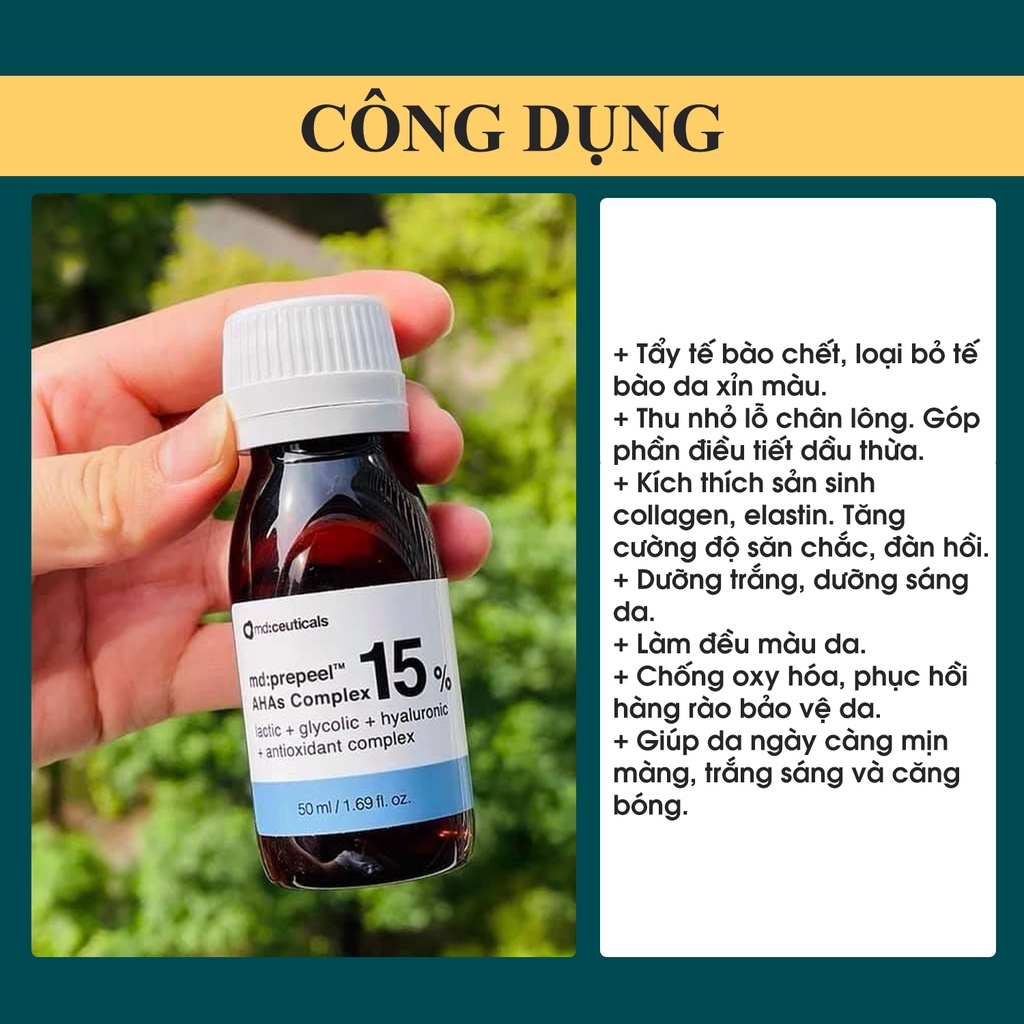 Peel Căng Bóng Trắng Sáng MD Ceuticals AHAs Complex 15%